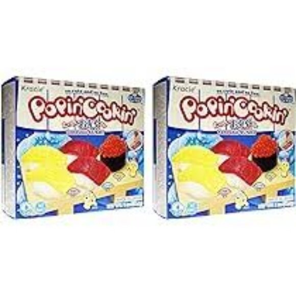 NEW LOT OF 2 KRACIE POPIN' COOKIN' TANOSHII SUSHI DIY KID'S JAPANESE CANDY KITS - Picture 1 of 7